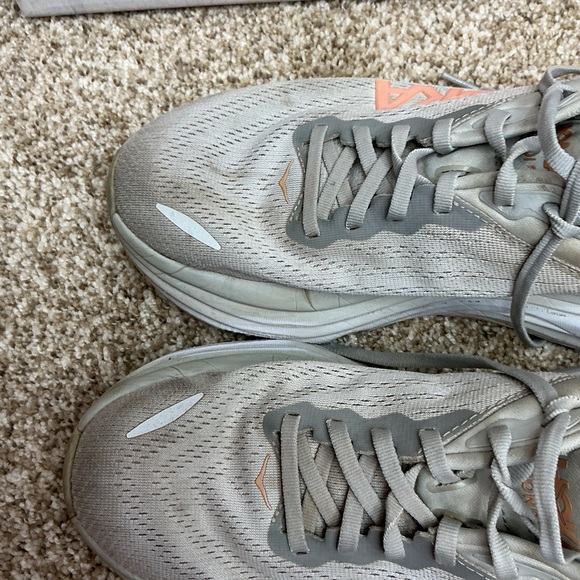 Hoka Women's Athletic Shoes in Gray and Peach - Picture 3 of 7